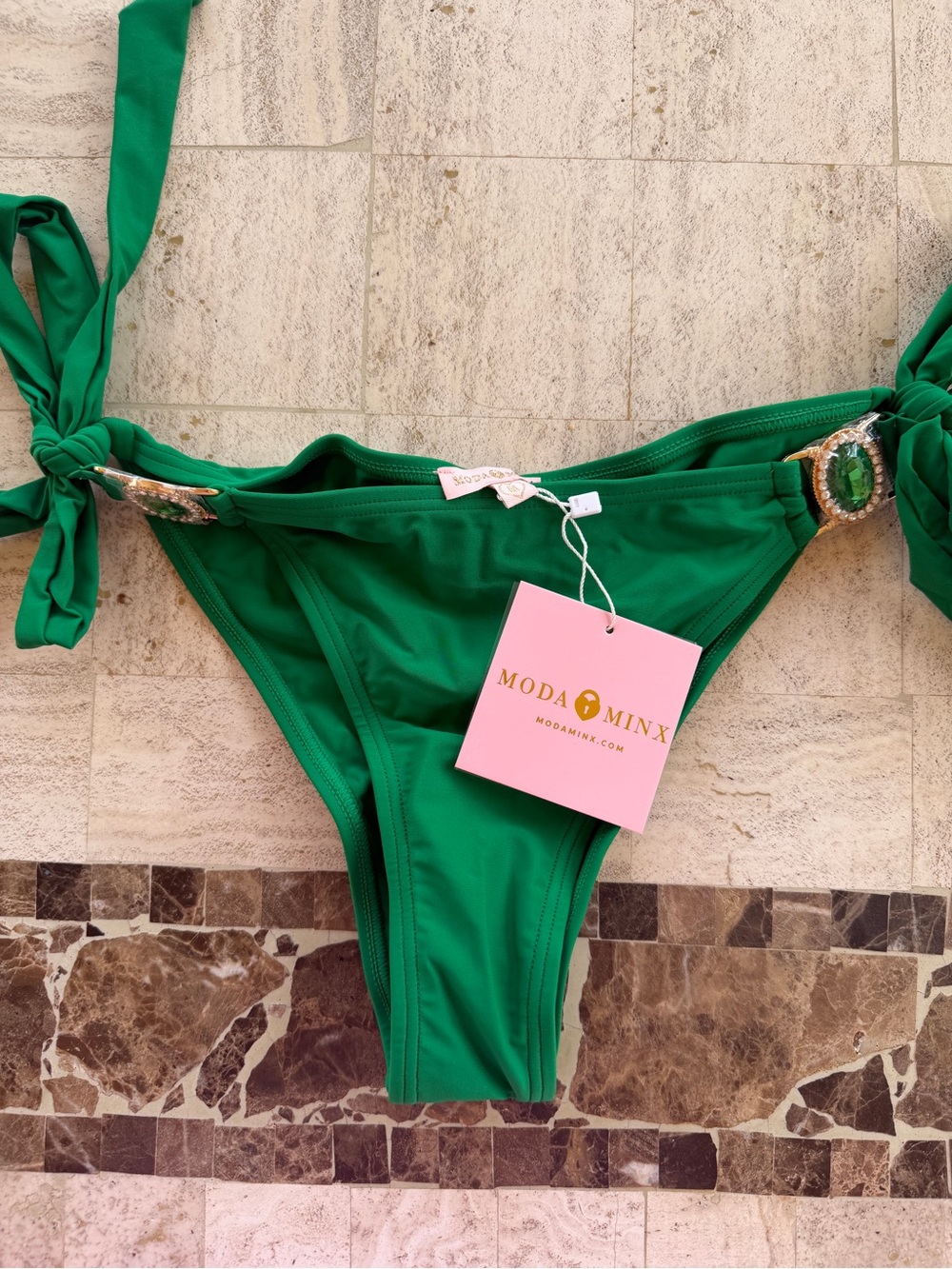 Emerald Green Side-Tie Bikini Bottom